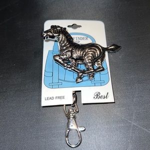New 3” Purse Key Finder Clip Zebra Adornment Accessory Handbag Keychain Backpack